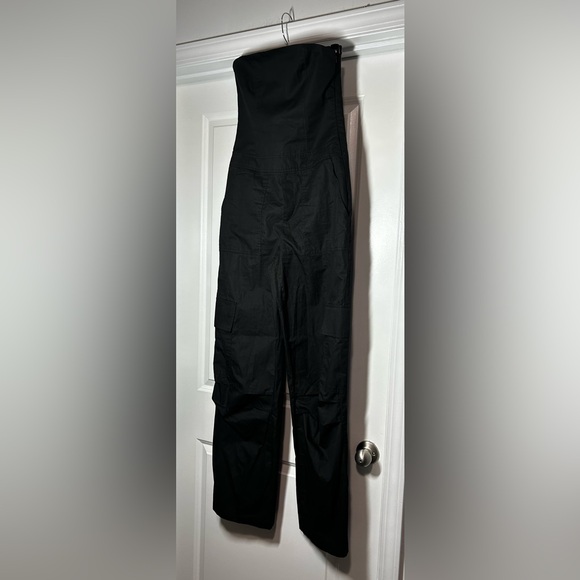 Zara Women's Black Strapless Cargo Jumpsuit - Picture 4 of 7